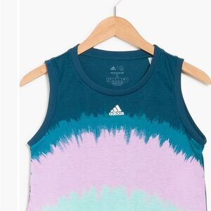 Adidas Blue Pink Tie-Dye Athletic Tank Top